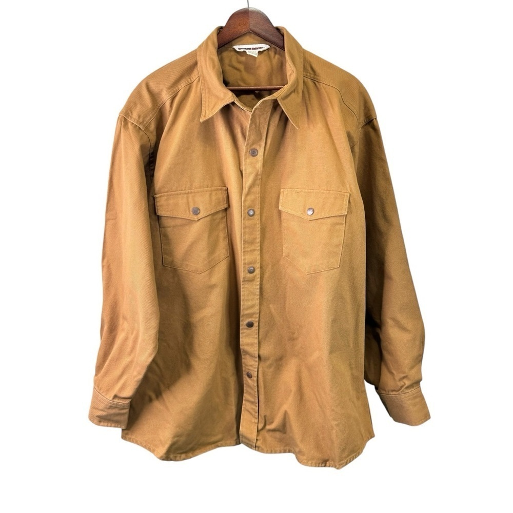 Tough Duck Canvas Chore Coat Snap Button Front Shacket Unisex 100% Cotton